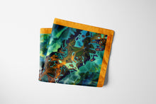 Charger l&#39;image dans la galerie, Silk Scarf &amp; Foulard 35&quot; x 35&quot; - MARE Collection Inspired by the many treasures of the ocean, MARE silk scarf and foulard has beautiful notes of blue and greens in linear forms creating waves of motion.
