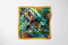 Charger l&#39;image dans la galerie, Silk Scarf &amp; Foulard 35&quot; x 35&quot; - MARE Collection Inspired by the many treasures of the ocean, MARE silk scarf and foulard has beautiful notes of blue and greens in linear forms creating waves of motion.
