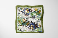Charger l&#39;image dans la galerie, Silk Scarf &amp; Foulard, 35&quot; x 35&quot; - TERRA Collection TERRA silk scarf pays tribute to the nature of life - evolving and restarting it&#39;s journey, by this elongated design of intersecting colours of earth and skies.
