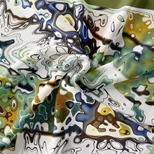 Charger l&#39;image dans la galerie, Silk Scarf &amp; Foulard, 35&quot; x 35&quot; - TERRA Collection TERRA silk scarf pays tribute to the nature of life - evolving and restarting it&#39;s journey, by this elongated design of intersecting colours of earth and skies.
