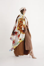Charger l&#39;image dans la galerie, Cotton Silk Shawl 55&quot; x 55&quot; - TERRA Collection TERRA silk shawl pays tribute to the nature of life - evolving and restarting it&#39;s journey, by this elongated design of intersecting colours of earth and sky.
