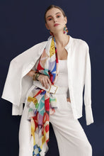 Load image into Gallery viewer, Cotton Silk Shawl 55&quot; x 55&quot; - TERRA Collection TERRA silk shawl pays tribute to the nature of life - evolving and restarting it&#39;s journey, by this elongated design of intersecting colours of earth and sky.
