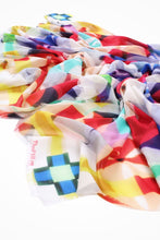 Load image into Gallery viewer, Cotton Silk Shawl 55&quot; x 55&quot; - TERRA Collection TERRA silk shawl pays tribute to the nature of life - evolving and restarting it&#39;s journey, by this elongated design of intersecting colours of earth and sky.

