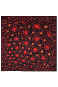 Silk Pocket Square 11"x11" - Hand-stitched, Limited Edition Pure Silk Pocket Square. Hand-rolled on edges and hand stitched. Each piece has a unique design created with special Fractal formulas. A timeless great gift.