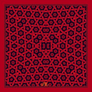 Silk Pocket Square 11"x11" - Hand-stitched, Limited Edition Pure Silk Pocket Square. Hand-rolled on edges and hand stitched. Each piece has a unique design created with special Fractal formulas. A timeless great gift.