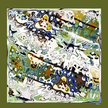 Charger l&#39;image dans la galerie, Silk Scarf &amp; Foulard, 35&quot; x 35&quot; - TERRA Collection TERRA silk scarf pays tribute to the nature of life - evolving and restarting it&#39;s journey, by this elongated design of intersecting colours of earth and skies.
