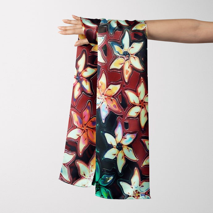 NEW COLLECTION / Silk Shawl, FLAME Collection 100% Pure Silk Shawl, Fractal Art Design, Turkish Silk Shawl. Luxury Hijab, Luxury Shawl, Limited Edition Fractal Print Shawl, Chic Colorful Large Shawl, Multicolor Stylish Silk Shawl. Gift for her, Gift for w